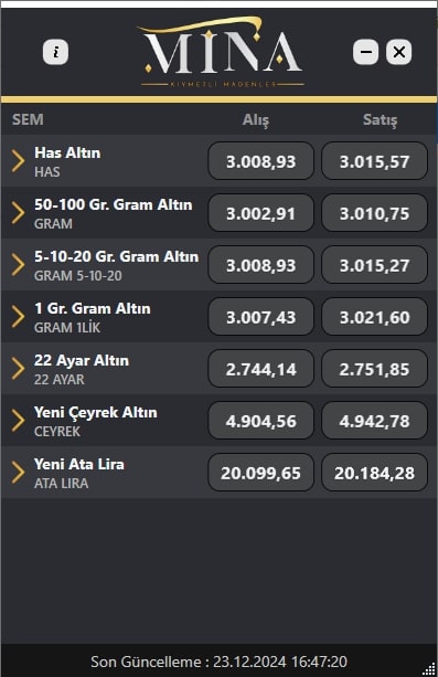 Mina Gold Masaüstü Programı